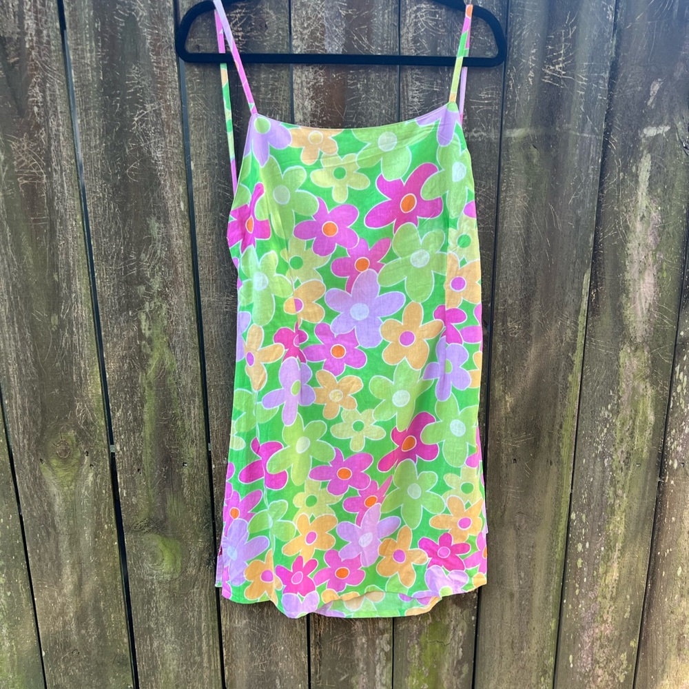 ASOS Floral Slip Dress - Green, Pink, Yellow